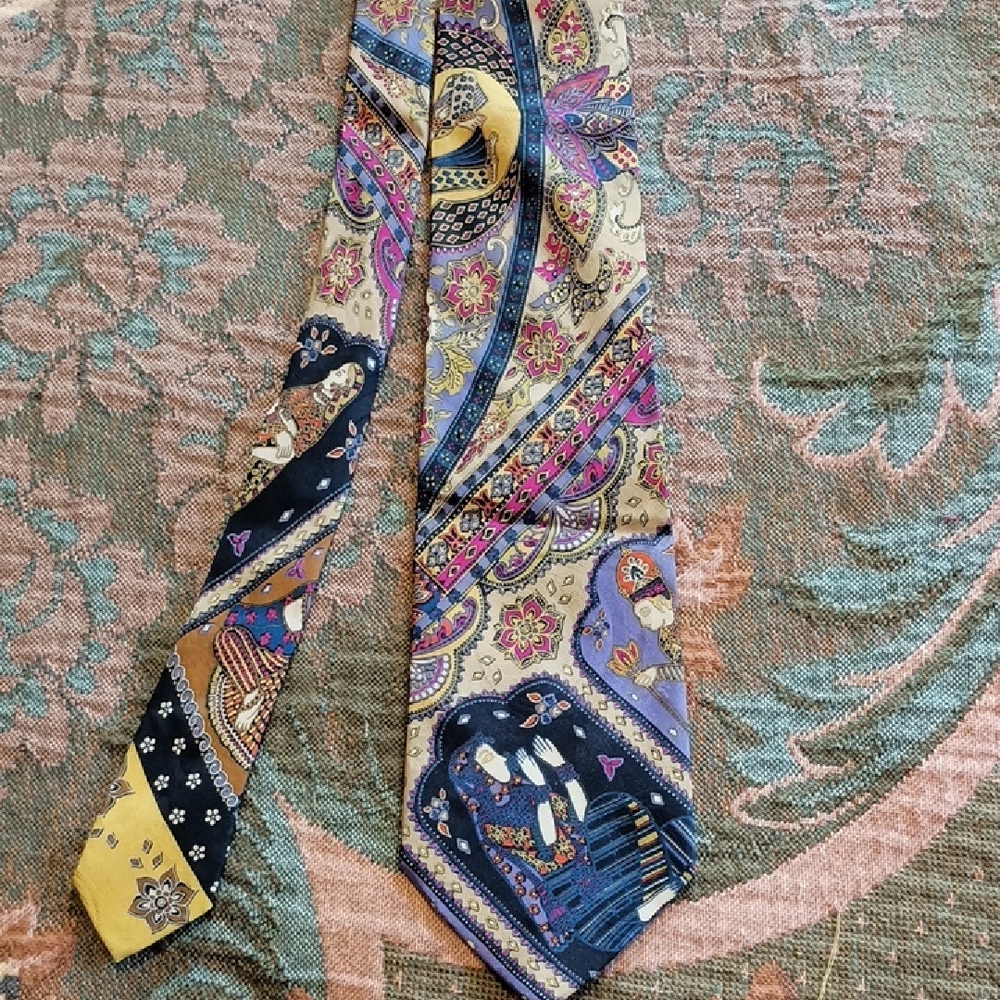 Brioni Multicolor Mughal Print Silk Men's Tie